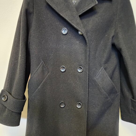 Mark Reed Jacket Coat Pure Wool Black 8 Longline Midi Classy Vintage Old Money - Picture 5 of 12